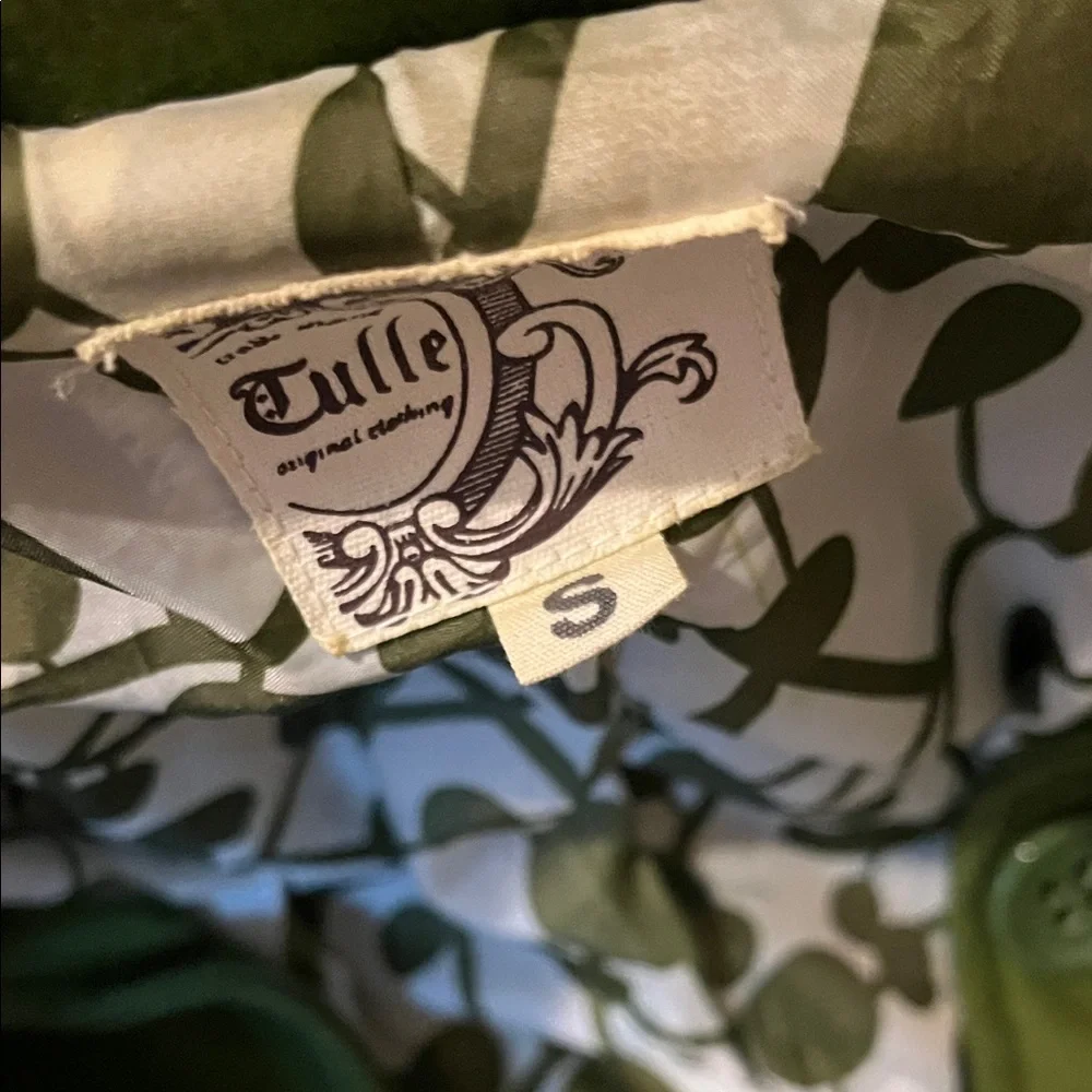 Tulle Olive Green Women's Coat size S - Picture 4 of 5